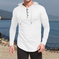 thumbnail image 5 of QUINDOS Zip Front Sweatshirts for Men Cotton Solid Color Button Mens Hoodies Soft Long Sleeve Casual Tunic Cotton Pullover Tops, 5 of 9