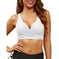 thumbnail image 2 of Firpearl Underwire Bikini Tops for Women Criss Cross Bathing Suit Tops Push Up Swimsuit Top Full Coverage Bikini White US6, 2 of 6