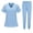 Light Blue, variant on Fgvctg Scrubs for Women Set Plus Size Nurse Uniforms Petite V-Neck Yoga Scrub Pants and Tops Medical Scrubs Jogger Scrubs with Pockets Gray XL