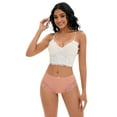 thumbnail image 4 of Unique Bargains Women's Full-Coverage Panties Lace Trim High Waist Briefs L Camel, 4 of 6