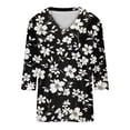 thumbnail image 4 of Womens Blouses Long Sleeve Clearance Women's Fashion Casual Print V-neck 3/4 Sleeve Top Long Sleeved V-neck Top/Shirt, 4 of 5