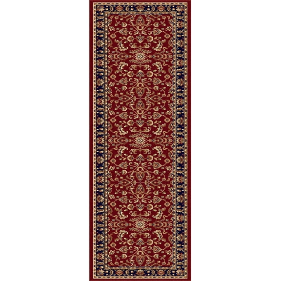 Tayse Sensation Area Rug 4790 RED Traditional Red Bordered Scrolls 2' 3" x 7' 3" Rectangle