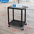 thumbnail image 2 of Carrito utilitario Luxor multiusos con 2 estantes, negro, 2 of 6