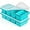 Aqua blue 2-pack, variant on Silicone Freezer Tray with Lid - 1-Cup Capacity Silicone Food Freezer Tray - Large Ice Cube Freezer Mould - Kitchen Storage Container for Freezing Soups, Sauces, Leftovers and Homemade Meals