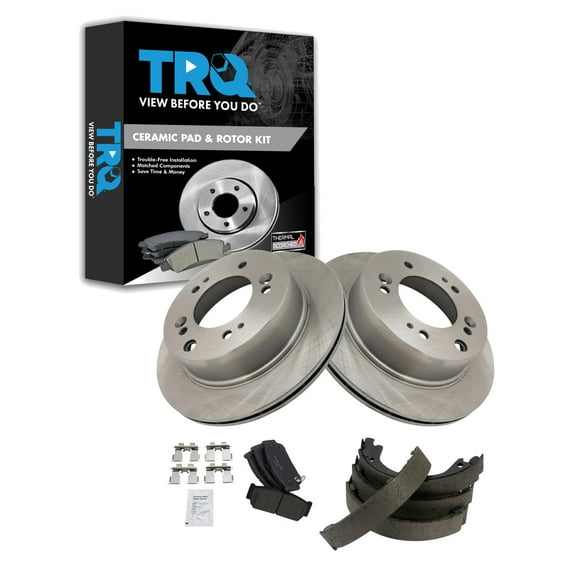 TRQ Rear Ceramic Brake Pad & Rotor Kit Fits Select 2007-2009 Kia Sorento