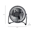thumbnail image 3 of Mainstays 4 inch Personal USB Powered Small Desk Fan, Mini Quiet Fan with Metal Construction & Strong Airflow & 360°Adjustable Tilt Angle, Black, 3 of 11