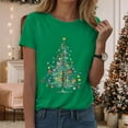 thumbnail image 2 of UngA Christmas Womens Shirts Casual Short Sleeve Merry Letter Graphic Blouse Tops Christmas T-Shirts for Women (Green,L), 2 of 6