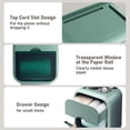 thumbnail image 4 of Toilet Paper Storage Box with Drawer Punching Free Installation Tissue Box for Roll Toilet Paper or Draw Paper (Green), 4 of 4
