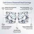 thumbnail image 4 of JeenMata Lab Grown Diamond Earrings 0.50 Carat Round Cut 18K Yellow Gold Plated Solitaire Studs for Women, 4 of 11