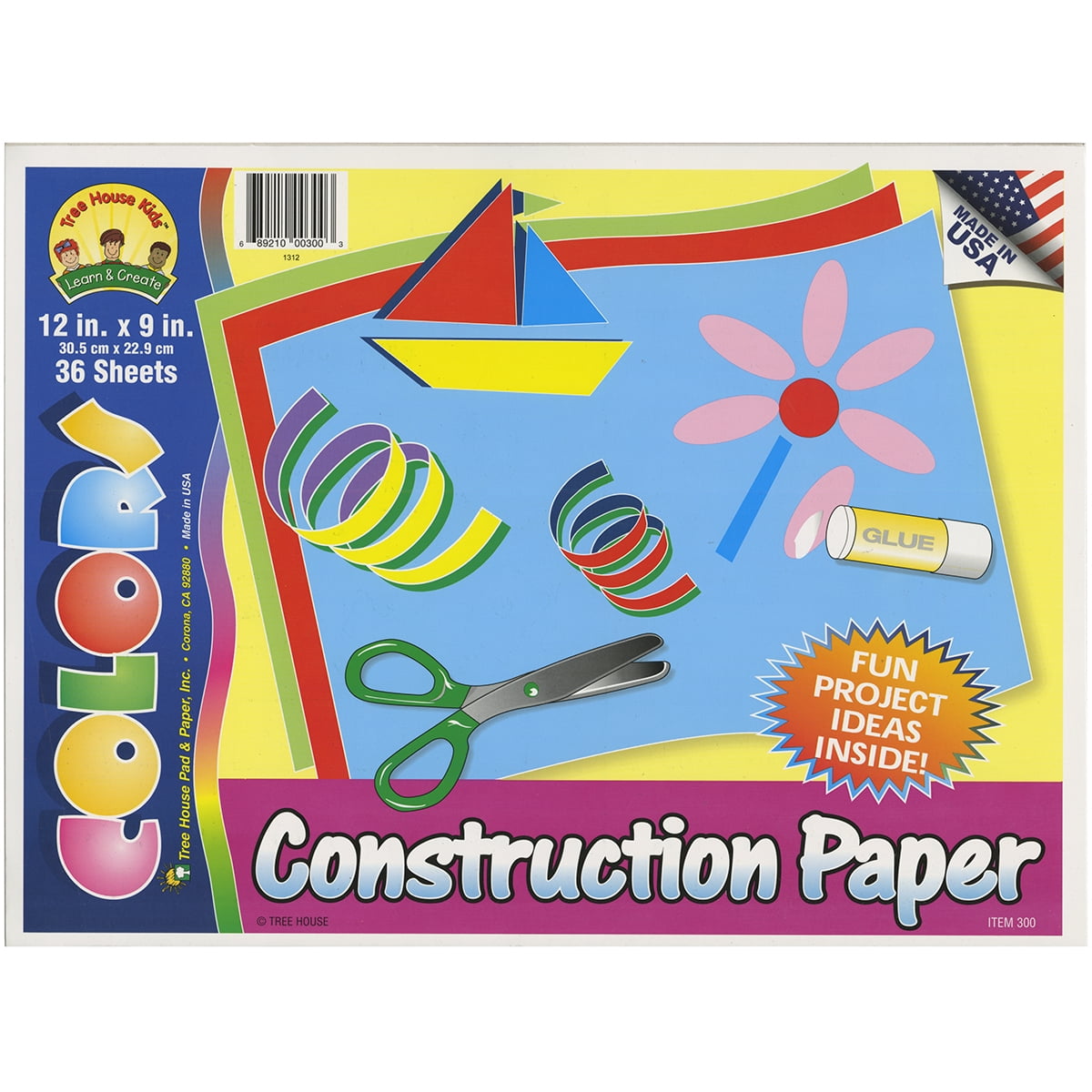 Construction Paper Pad 12"X9"36 Sheets