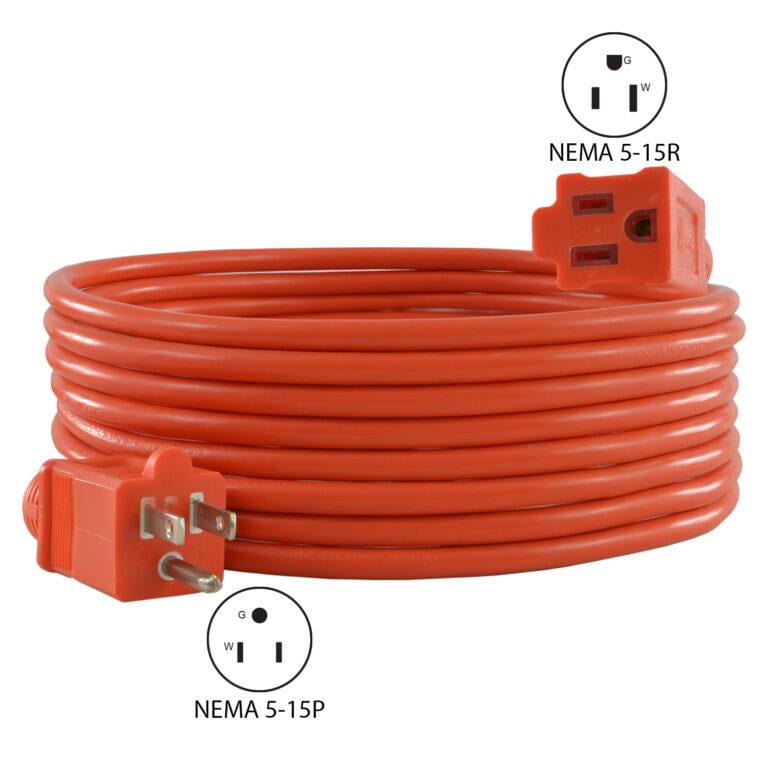 Conntek ISI 16/3 Gauge 50 ft Orange 1 Heavy Duty 3 Prong Extension Cord