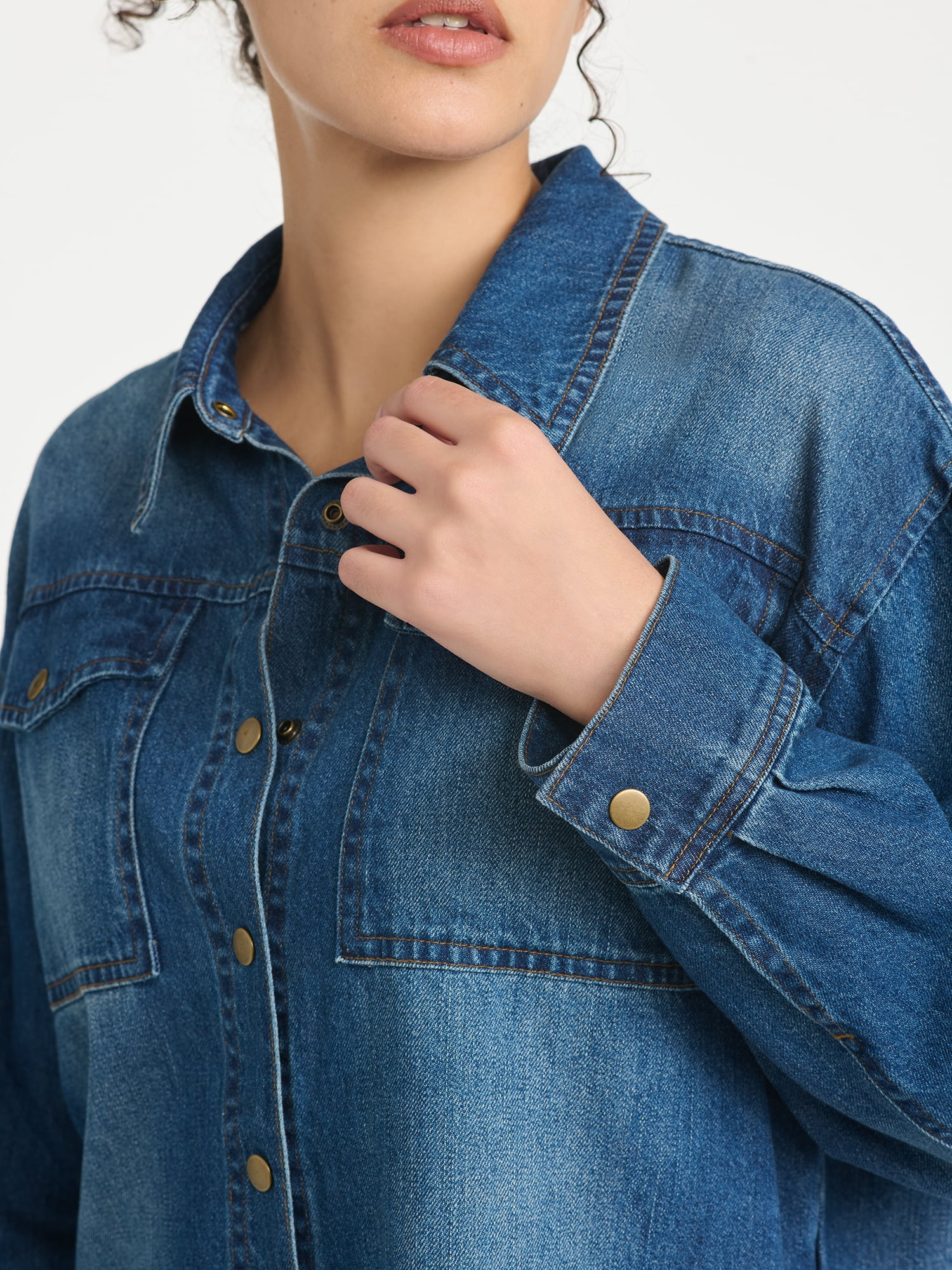 Sofia Vergara Women's Relaxed Boyfriend Shirt, Sizes XS-XXL