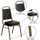thumbnail image 4 of Songqin Trapezoidal Back Vinyl Stackable Banquet Chair, Multipurpose Stacking Chair with Padded Seat and Back, Black/Gold, 4 of 16