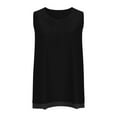 thumbnail image 5 of Quinlirra Womens Tank Tops Clearance Under $5 Women's Summer Casual Solid Color Round Neck Sleeveness Tops Loose Blouses, 5 of 5
