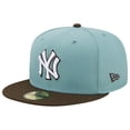 thumbnail image 3 of Men's New Era Light Blue/Brown New York Yankees  1999 World Series Beach Kiss 59FIFTY Fitted Hat, 3 of 6