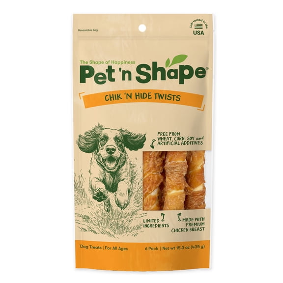 Pet 'n Shape All Natural Hide Twists Dog Treats (Various Flavors & Sizes)