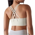thumbnail image 4 of REORIAFEE Ribbed Sports Bras for Women U Back Sports Bra Medium Support Padded Bra Wireless Medium Impact Sports Bra Padded Yoga Workout Bra Quick Drying Tops Beige L, 4 of 6