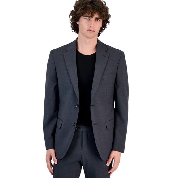 Tommy Hilfiger Mens Modern fit Suit Jacket Blazer 42 L Dark Grey Solid Stretch