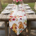 thumbnail image 6 of Fall Gnomes Table Runner Linen Burlap Table Runner 72 Inches Long Thanksgiving Pumpkin Maple Leaves Gray Brown Dresser Scarves for Kitchen Island Coffee Dining Room Party Holiday Decoration 16"x72", 6 of 8
