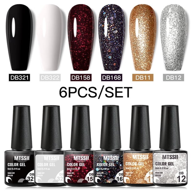 Mtssii, 6/8 Uds., juego de esmaltes de uñas de Gel, Kit de barnices de Gel rosa desnudo, Gel Led Uv brillante, laca de Gel semipermanente para decoración de uñas Tan Jianjun unisex