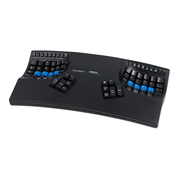 Kinesis Advantage2 Ergonomic Keyboard (KB600), Black top case, Cherry MX Brown Switches, QWERTY keycaps