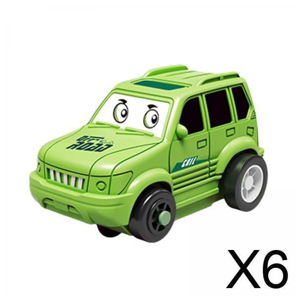 6xPuzzle Tracks Car Toy Practice Motor Skills Monetssori Building Toy Rail Car Verde