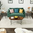 thumbnail image 3 of VECELO 3-Piece Coffee Table Set with Oval offee Table and Set of 2 End Table for Living room, Brown, 3 of 8