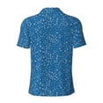thumbnail image 3 of Xecao Blue Star Print for Mens' Casual Short Sleeve Button-Down Polo Shirts for a Classic Golf Look, 3 of 9