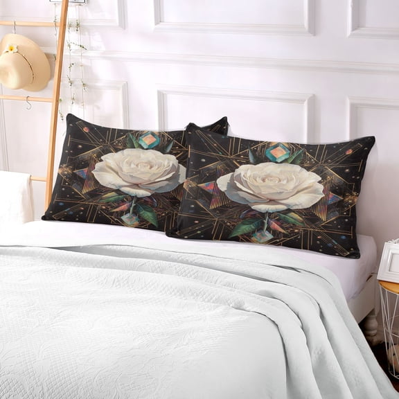 Pillow Case Plush Pillow The White Rose Case standard size/King size/Queen size Bed Pillow Pillowcases