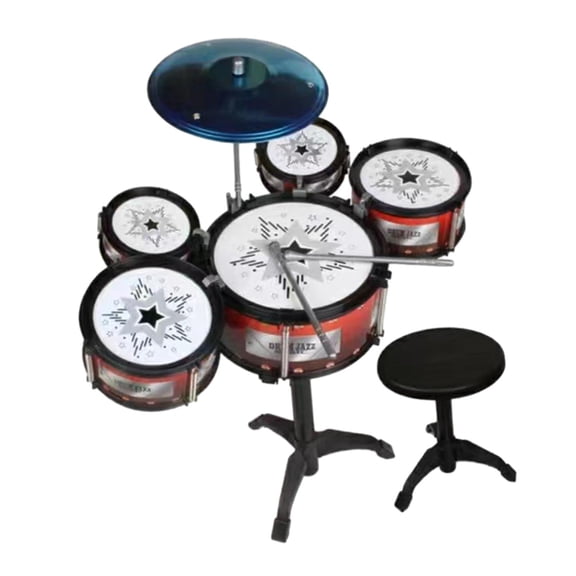 Juego de batería de jazz Hugo para niños instrumentos musicales de percusión con Tambor y taburete L