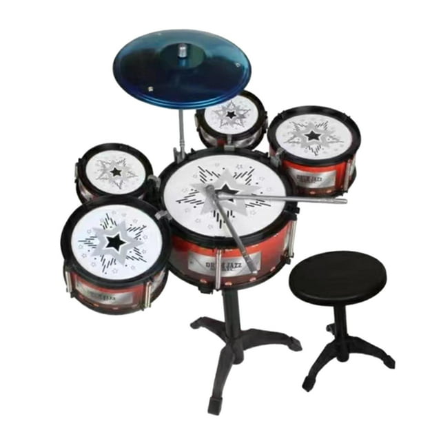 Juego de batería de jazz Hugo para niños instrumentos musicales de percusión con Tambor y taburete L