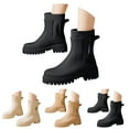 thumbnail image 4 of Womens Rain Boots Waterproof Platform Rubber Chelsea Rainboots Short Ankle Garden Shoes for Outdoor Work, 4 of 6