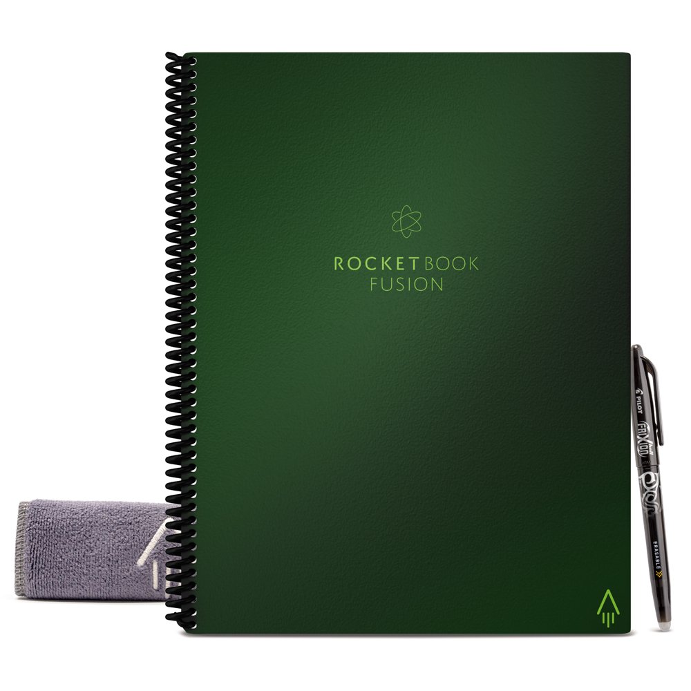 Rocketbook Fusion Digital Reusable Notebook Green Letter Size Eco