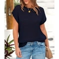 thumbnail image 6 of PRETTYGARDEN Womens Spring Tops Summer Shirts Crochet Cap Sleeve Sweater Pullover Cute Crew Neck Beach Cover Ups, 6 of 8