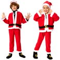 thumbnail image 2 of Conjunto de Papá Noel, conjunto de disfraz de fiesta de Navidad rojo infantil, disfraces navideños para niños y niñas, 2 of 7