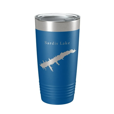 

Sardis Lake Map Tumbler Travel Mug Insulated Laser Engraved Coffee Cup Mississippi 20 oz Royal Blue
