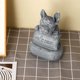 thumbnail image 5 of Bulldog francés sobre pedestal Accesorios para el hogar o el jardín Decoración de jardín Decoración de exterior gris, gris, 5 of 5