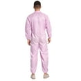 thumbnail image 4 of Aislor Mens Anti-static Dustproof Jumpsuit Coveralls Front Zip Full-body Overalls Work Uniform Pink 3XL, 4 of 6