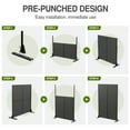thumbnail image 6 of 72"x47" Outdoor Privacy Screen with Stand Metal Balcony Decorative Screen,Black, 6 of 7