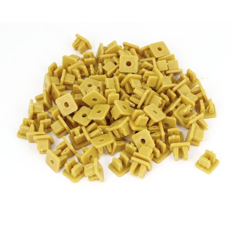 Unique Bargains 100pcs Repair Parts Push in Rivets Retainer Clip Dark Yellow for Vehicle Car