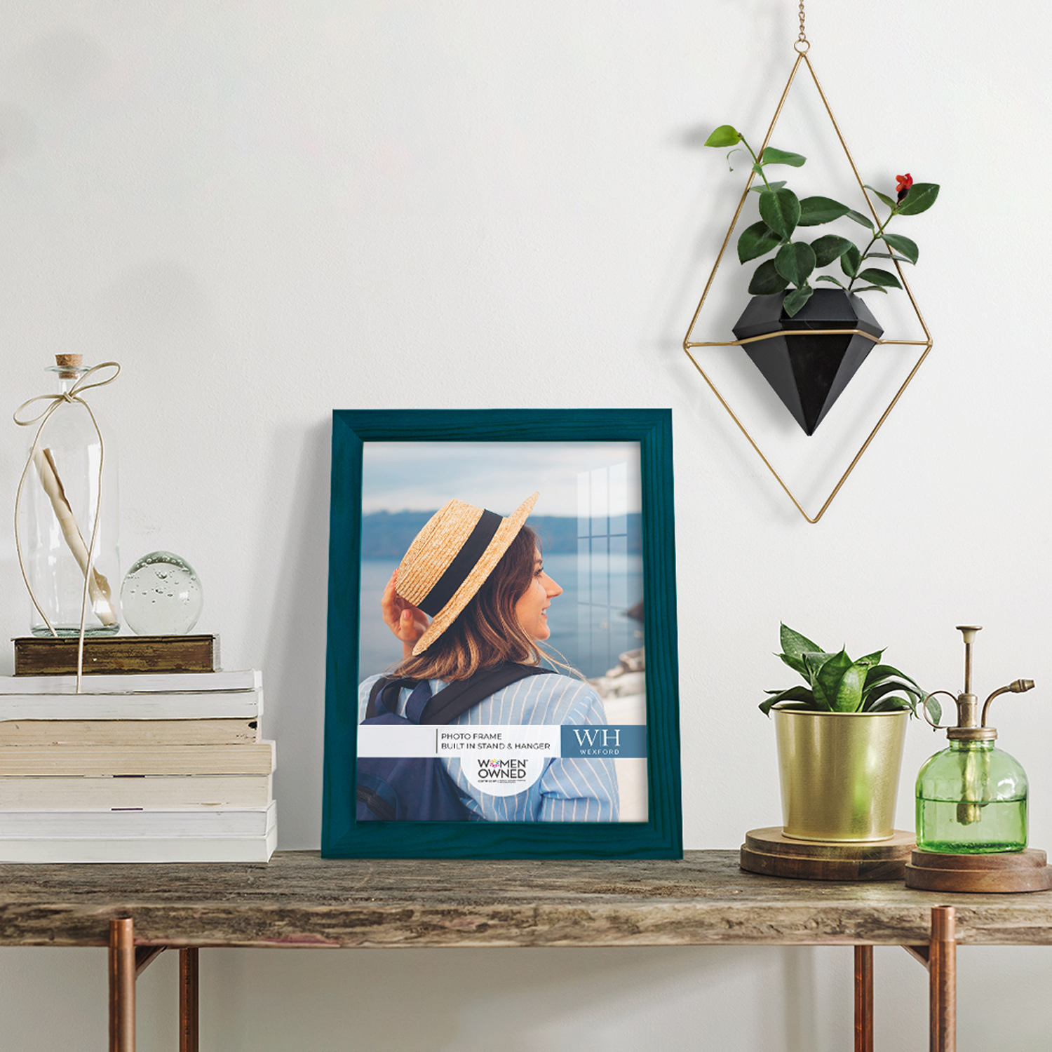 Woodgrain 8 in. x 10 in. Ocean Blue Picture Frame (Set of 2)