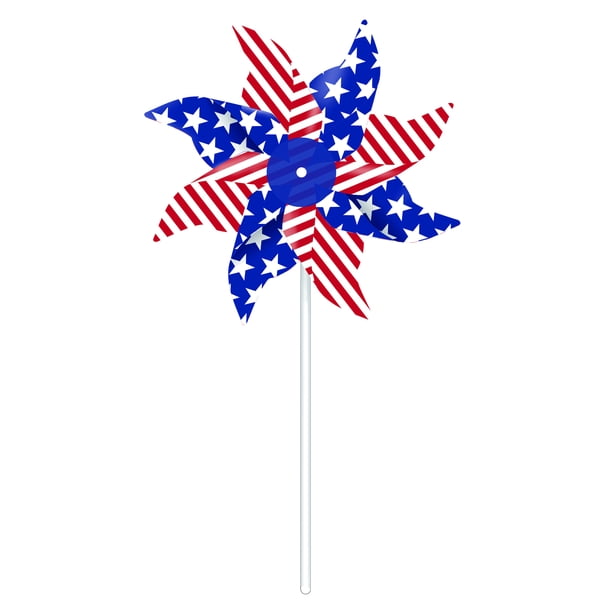 13 5 Patriotic Plastic Flag Pinwheel Walmart Com Walmart Com