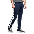 thumbnail image 5 of G-Style USA Men's Hip Hop Slim Fit Track Pants - Athletic Jogger Side Striped - Navy/White - 4X-Large, 5 of 5