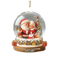 Cheapark Growing Old Together' Santa Couple Acrylic Ornament - Custom Design - Christmas Tree Decor For Couples & Elderly Pairs