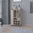 thumbnail image 3 of Pine Wood Bar Cart with Casters and Wine Storage / Ideal for Home Entertaining, 3 of 3