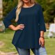 thumbnail image 3 of Plus Tamaño Suelto Ajuste Camisetas para las Mujeres Impresas 3/4 Manga Cuello Redondo Blusa Casual Verano, Más Tamaño de la Túnica de Manga Larga para las Mujeres, 3 of 6