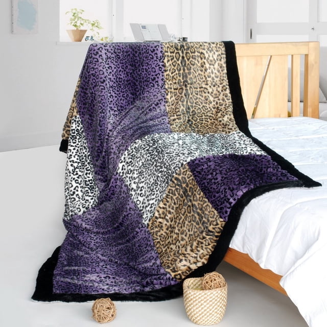 Manta de cama Blancho con diseño de patchwork, 155 x 220 cm