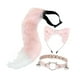thumbnail image 1 of Conjunto de diadema con orejas, collar y cola, tocado decorativo, creativo y bonito para disfrazarse Rosa Blanco, 1 of 9