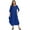 Blue, variant on Women Plus Size Casual Solid Kaftan Maxi/Long Dress