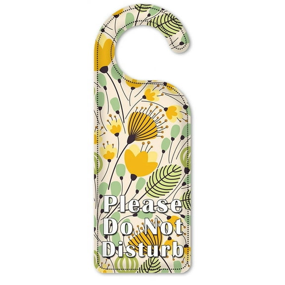 Do Not Disturb Door Knob Hanger Sign - Yellow Flower Toss